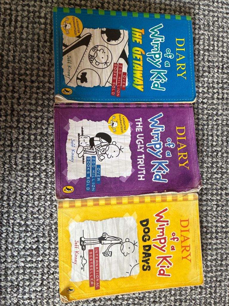 Diary of a Wimpy Kid Books – 3-Book Set, Good Condition