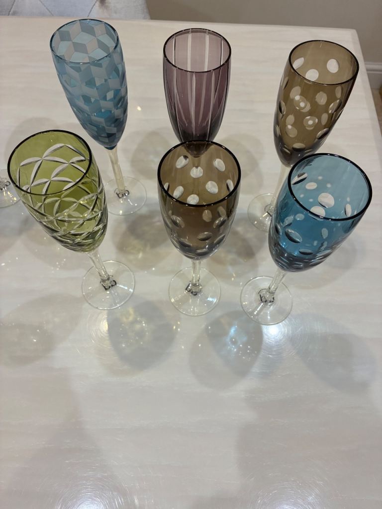 Six brand new genuine Pols Potten champagne glasses 