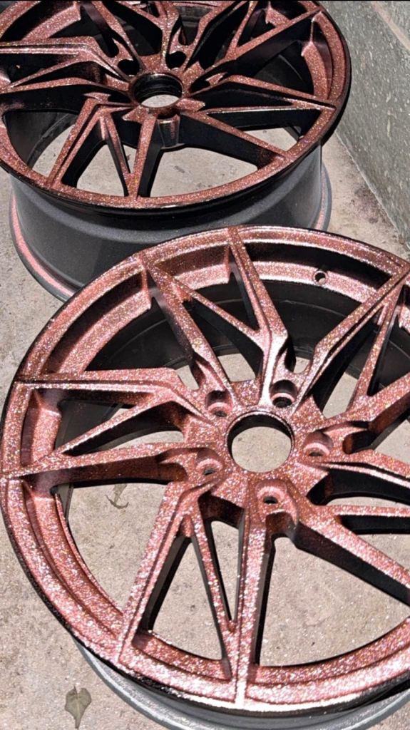 5x112 calibre 18” custom pink glitter wheels