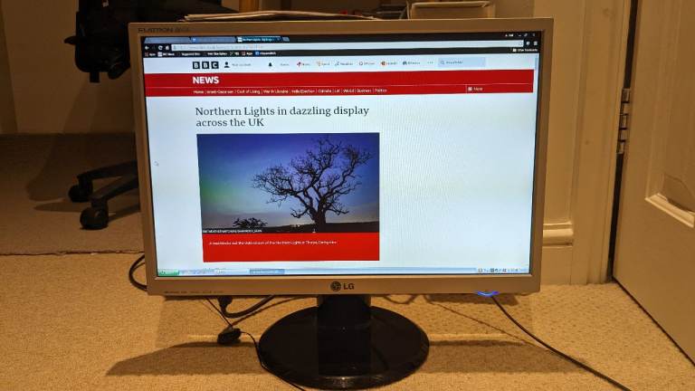 Silver LG monitor