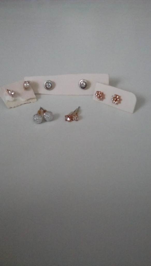 5 Pairs of Diamante Stud Earrings
