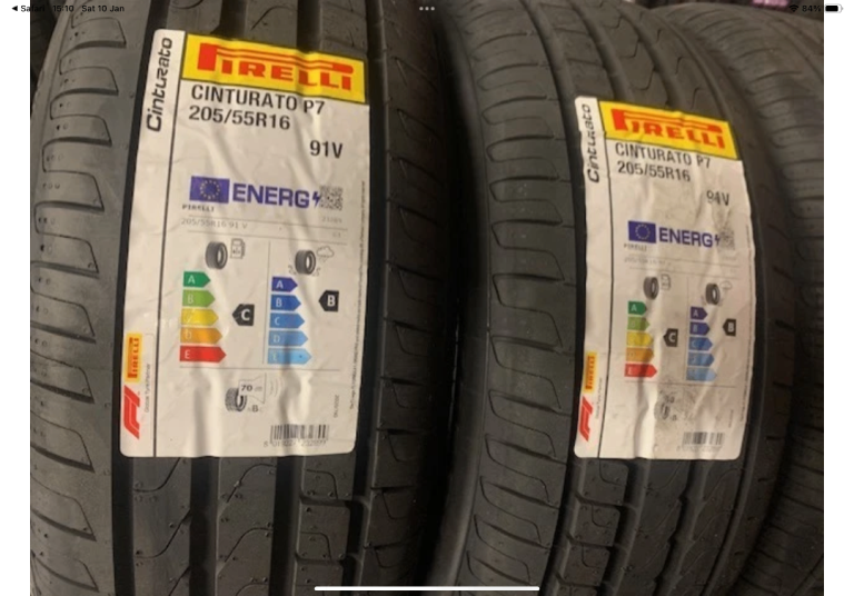 205 55 16 Brand New Pirelli 91V P7 2x Tyres 