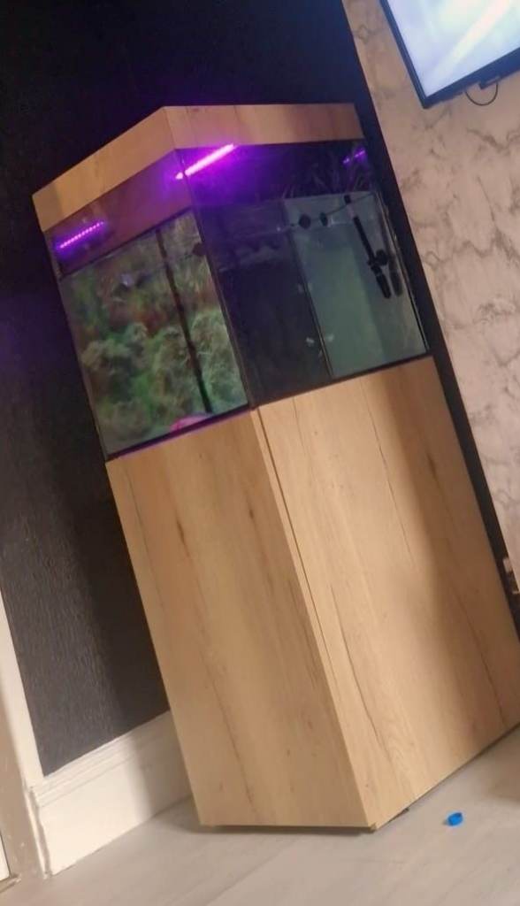 Wooden Aquarium with Cabinet Stand – Good Condition