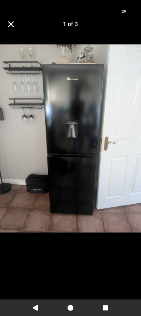 Bush Black Fridge Freezer with Water Dispenser