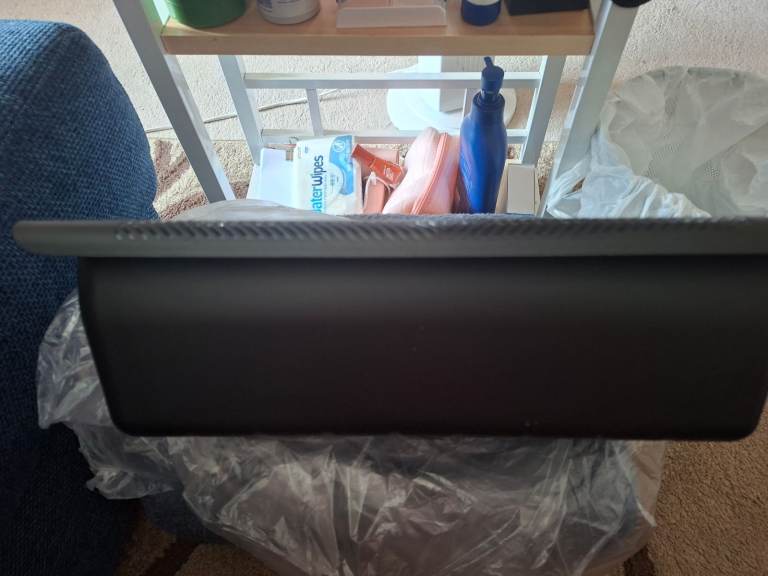 2 x solid plastic storage boxes with lids Black colour