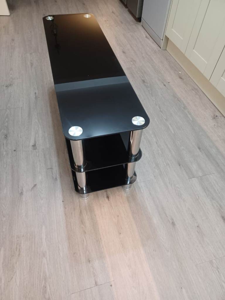Large glass TV table