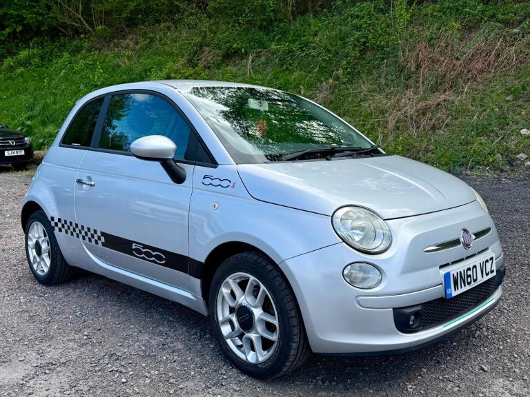 2010/60 FIAT 500 SPORT 1.2 SILVER with 1/2 LEATHER SPORTS SEATS LOW MILEAGE 46K