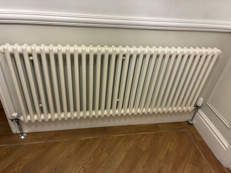 White Column Radiator – Good Condition, Ready to Install