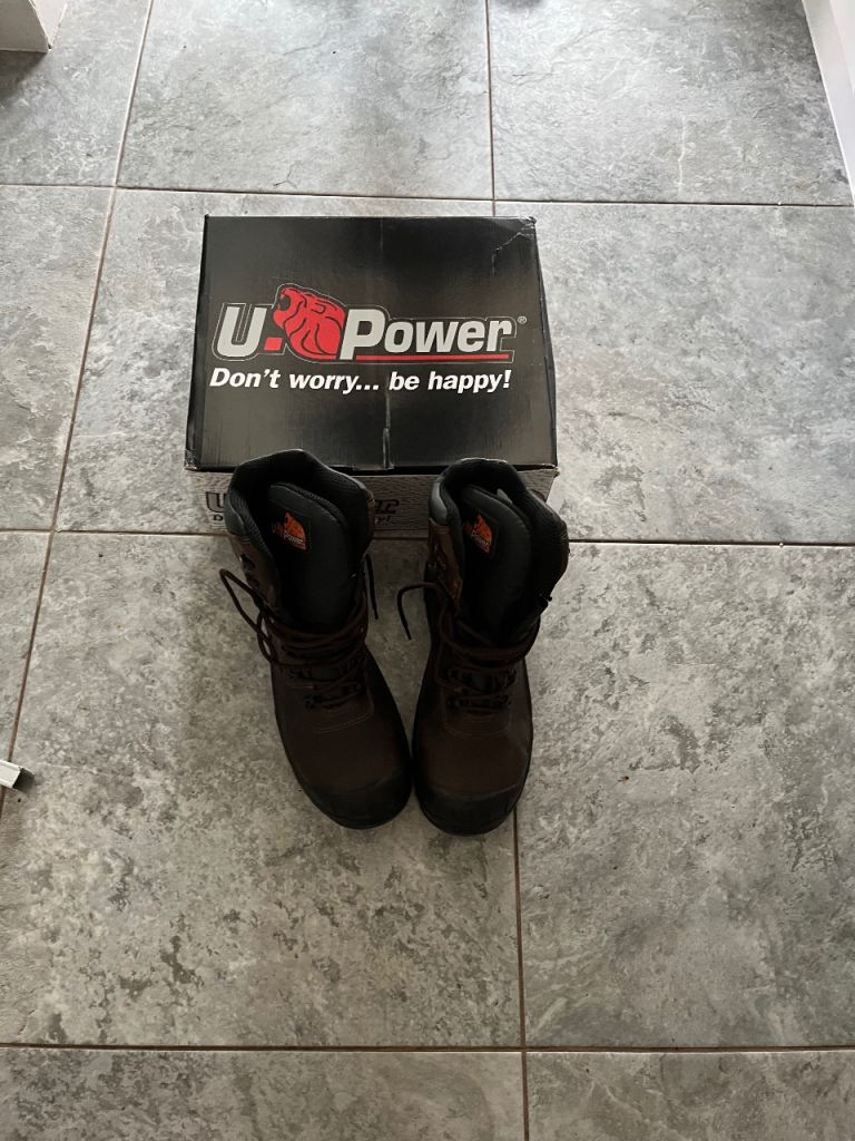 U. Power Safety Boots – Brown, Brand New