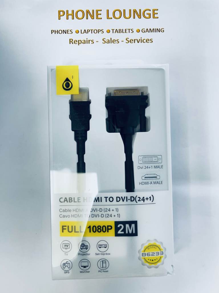 HDMI to DVI-D (24+1) Full HD 1080p Cable 2m