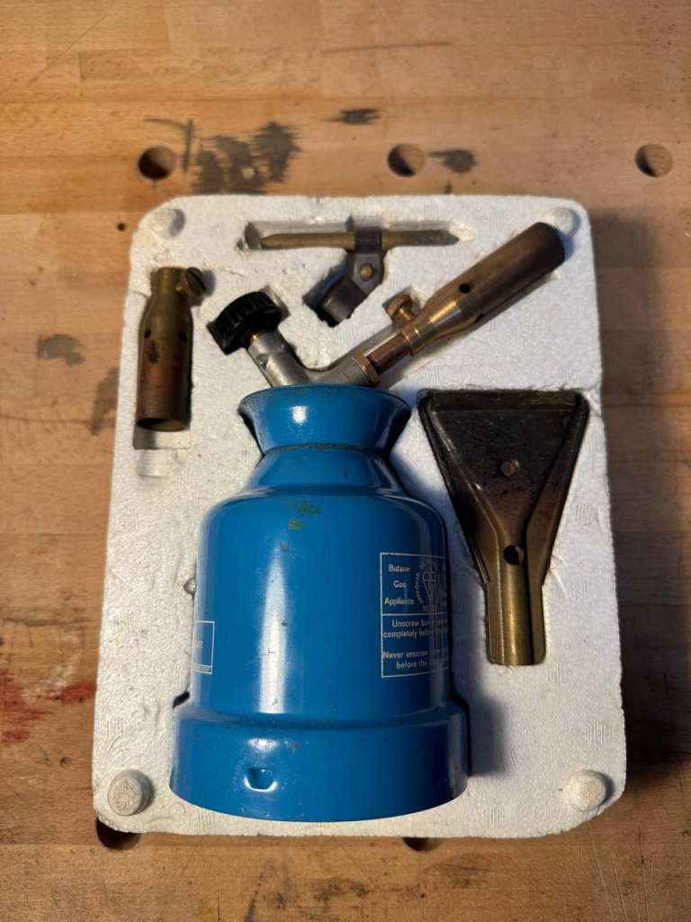 VINTAGE 1960s CAMPING GAZ SOUDOGAZ BUTANE GAS BLOW LAMP SUDOGAZ