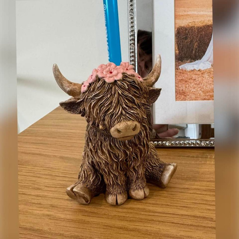 Highland Cow with Floral Crown 