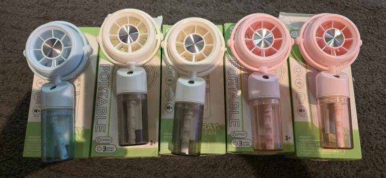 New Portable Handheld spray Mini Fans - USB Rechargeable
