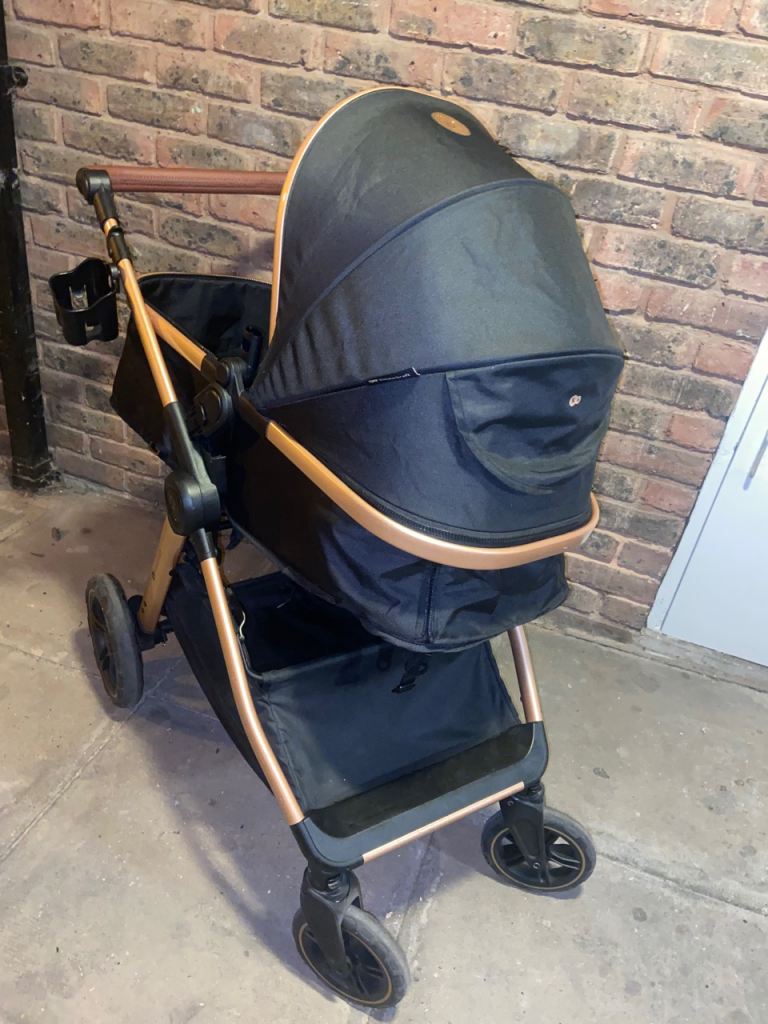 Krindercraft ESME 3 in 1 Baby Pushchair Travel System - RRP £199 Black/Rose Gold