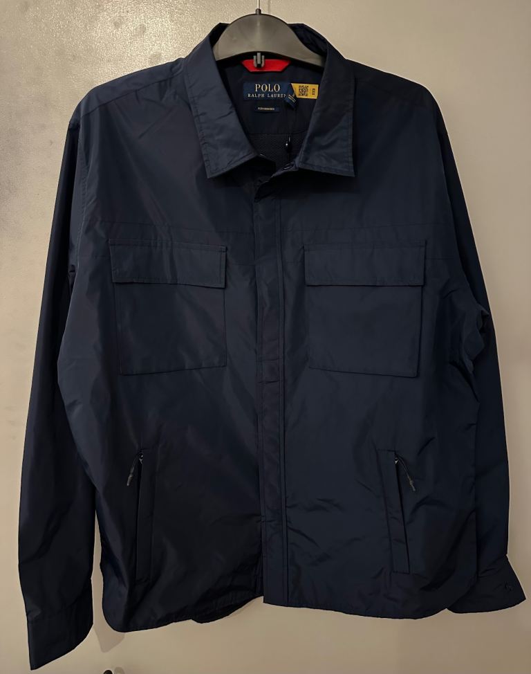 Polo Ralph Lauren Men Full Zip Hooded Windbreaker Jacket Navy Size XL