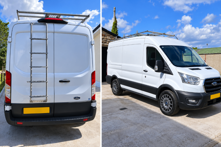 2020 Ford Transit LWB Roof Rack & Rear Door Ladder – Genuine/Factory Fitted