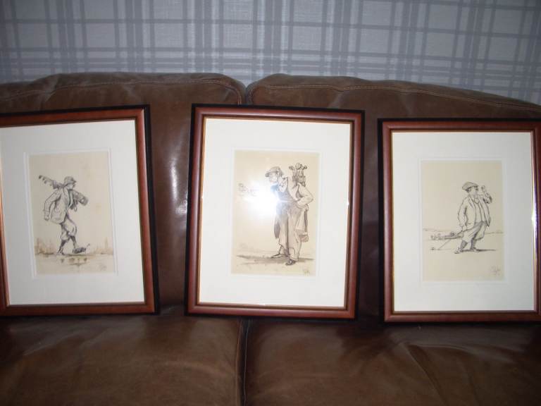 image for Vintage Framed Old Golf Cartoons 