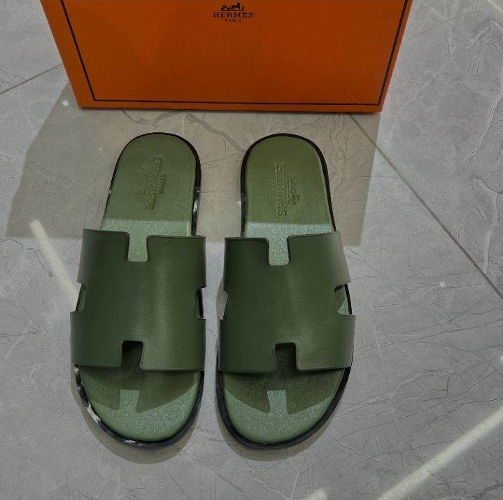 Hermes Green Leather Sandals – As Good As New