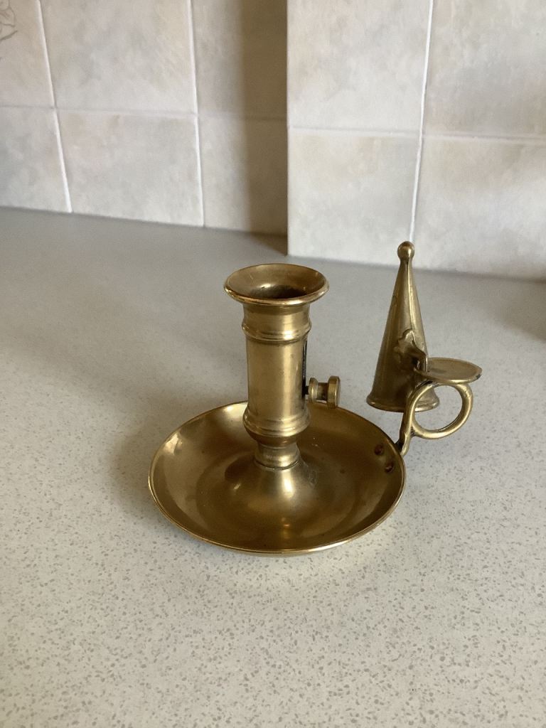 Brass Candle Holder with Snuffer – Good Condition