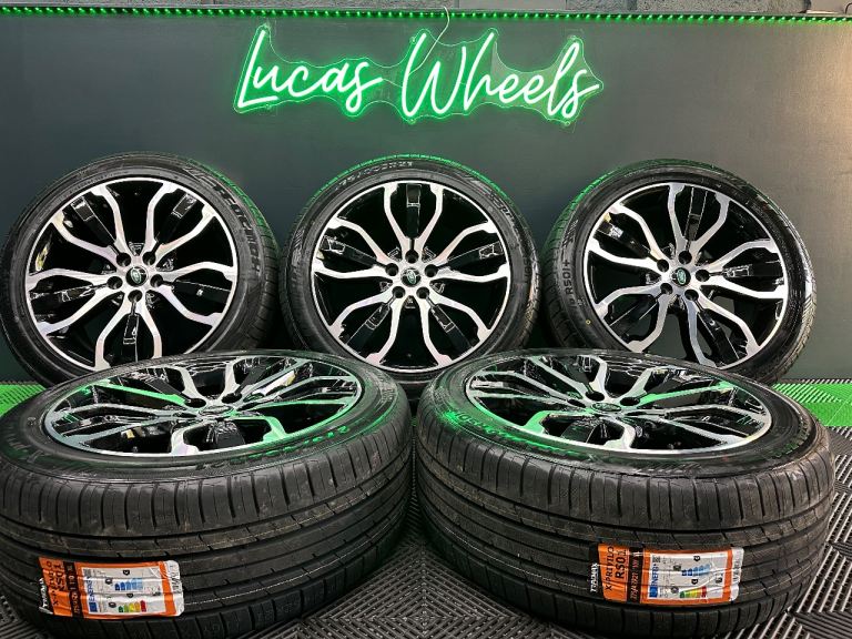 21” Range Rover Sport / Discovery Diamond Cut / Black Alloy Wheels X5 style 5007’s & NEW tyres!