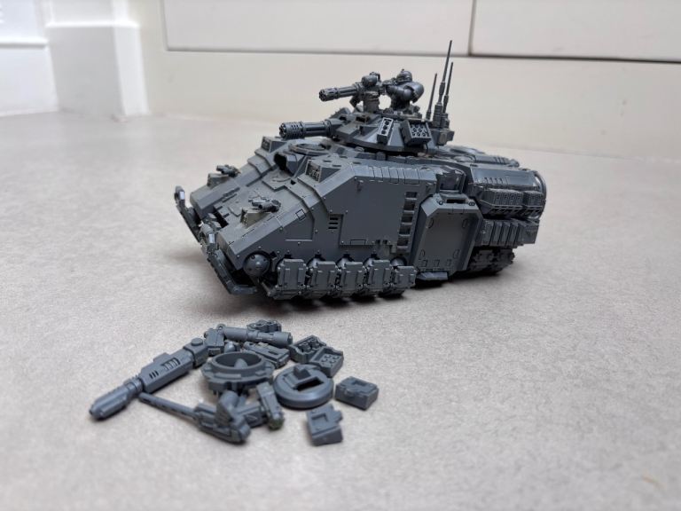 Warrhammer 40k Space Marine Primaris Repulsor (tank), partially assembled, unpainted