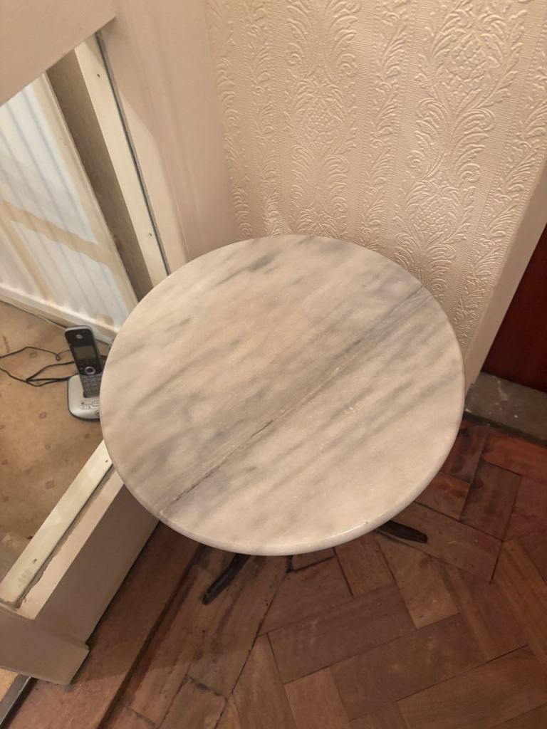 Small marble and wood table