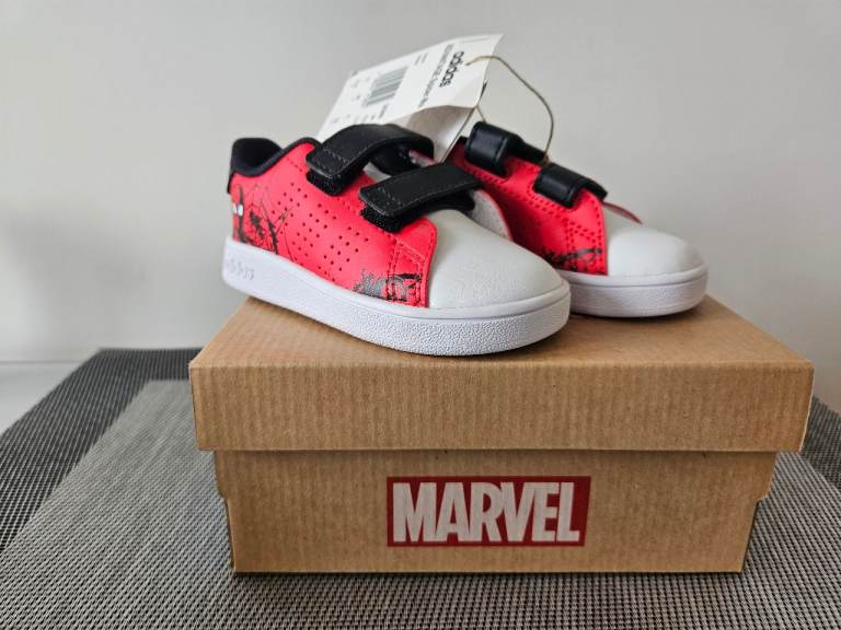 New Adidas Advantage Spider Man (Marvel) UK 5K Kids Sneakers