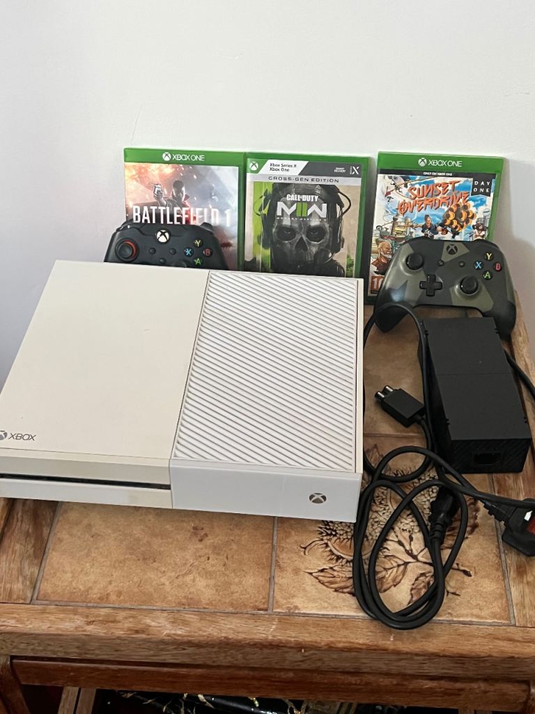 Xbox One S Console with Two Controllers and Games