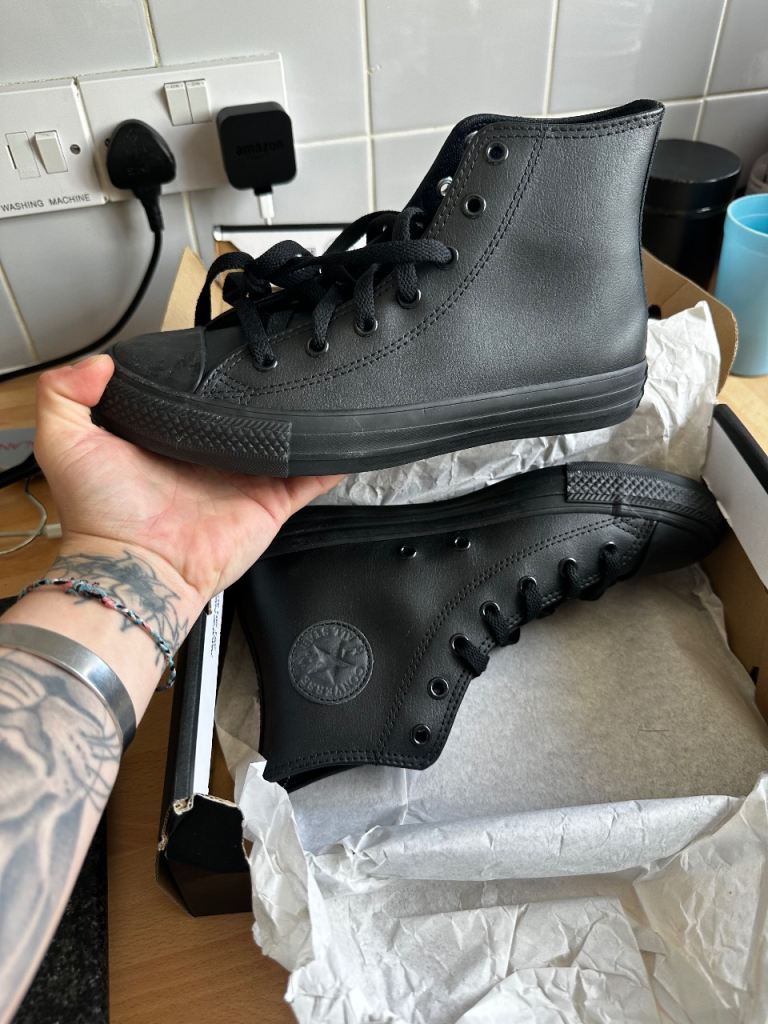 New in box, Black hi-top converse UK 4.5