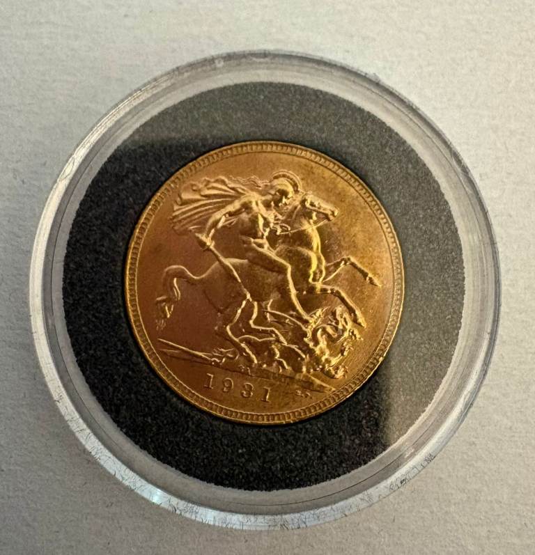 1931 George V Sovereign South Africa Mint Mark