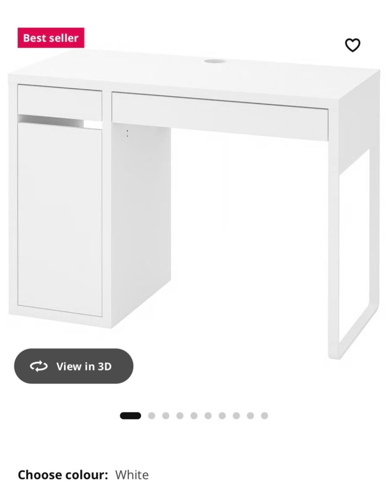 Computer desk white IKEA MICKE £40 ONO