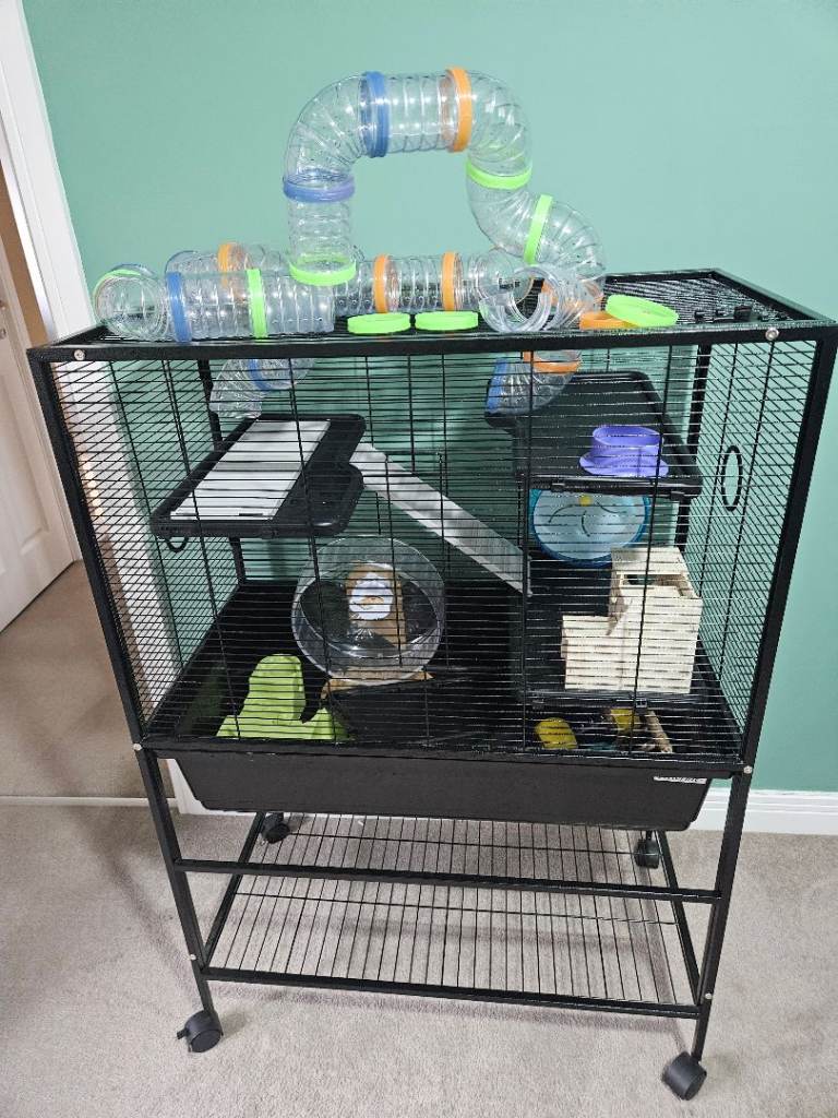Large hamster cage with accessories