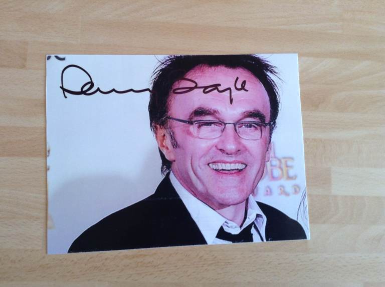 An A5 Size Signed Photograph of the British Director Danny Boyle