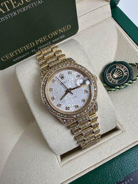 ROLEX 31MM DIAMOND SET BOX AND PAPERS