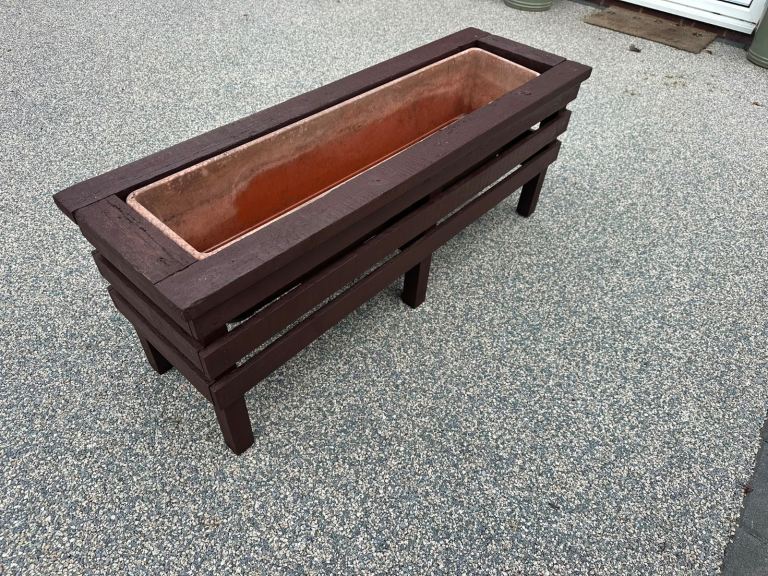 Wooden Garden Planter with Liner – Good Condition 3 available.