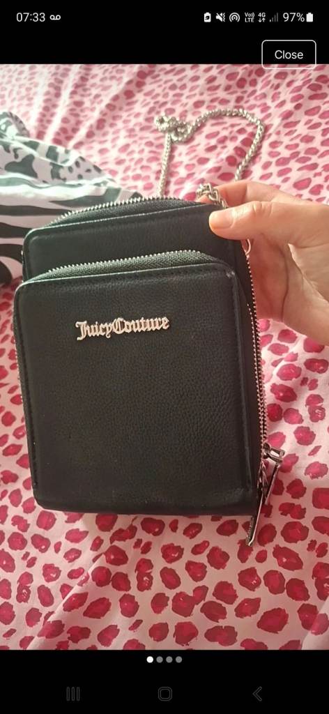 Juicy Couture Black Crossbody Bag with Silver Chain Strap