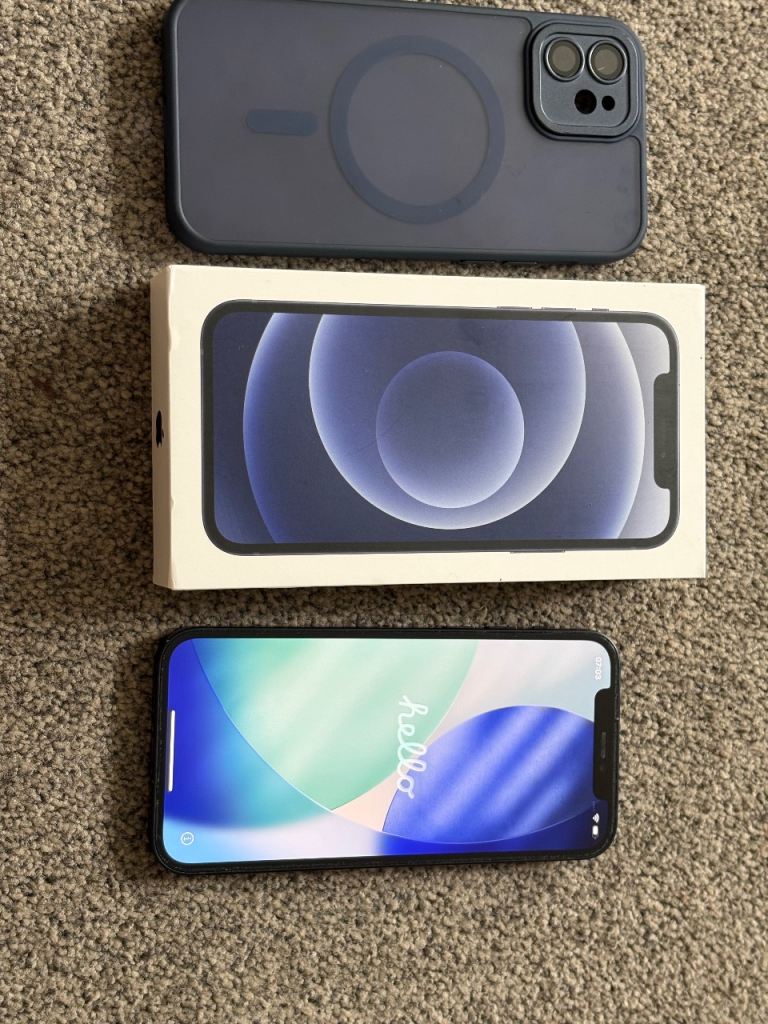 Apple iPhone 12 64GB in Black with Case Unlocked 