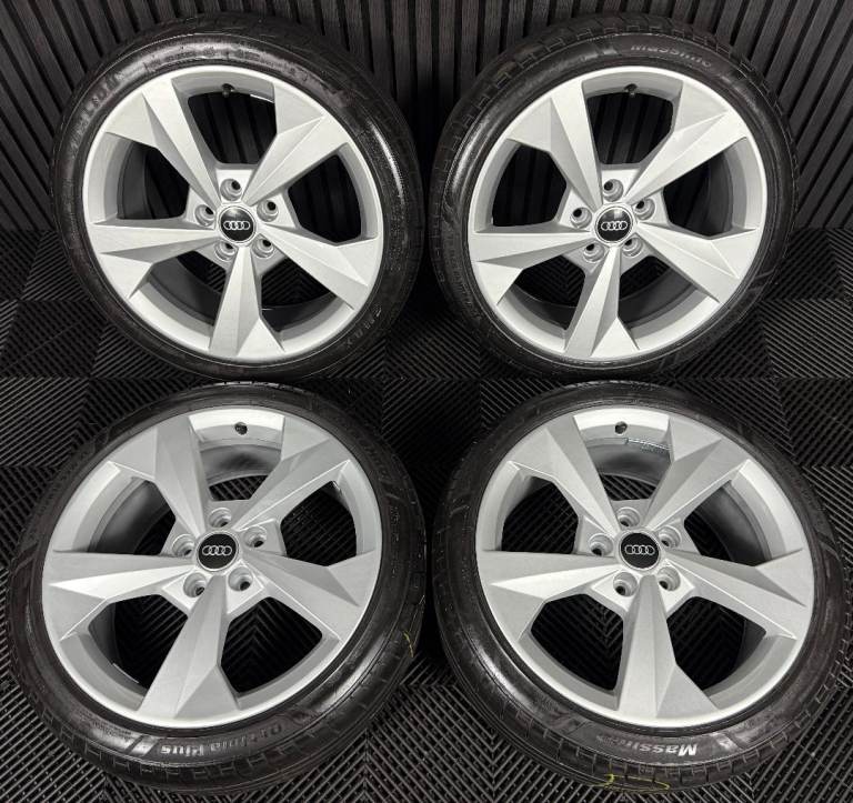 image for 18'' GENUINE AUDI A3 S LINE SILVER 5 SPOKE ALLOY WHEELS ALLOYS TYRES S3 GOLF CADDY