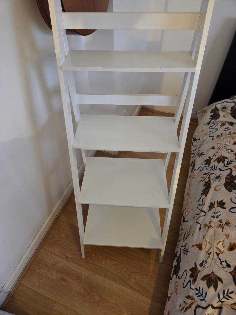 White ladder shelf unit