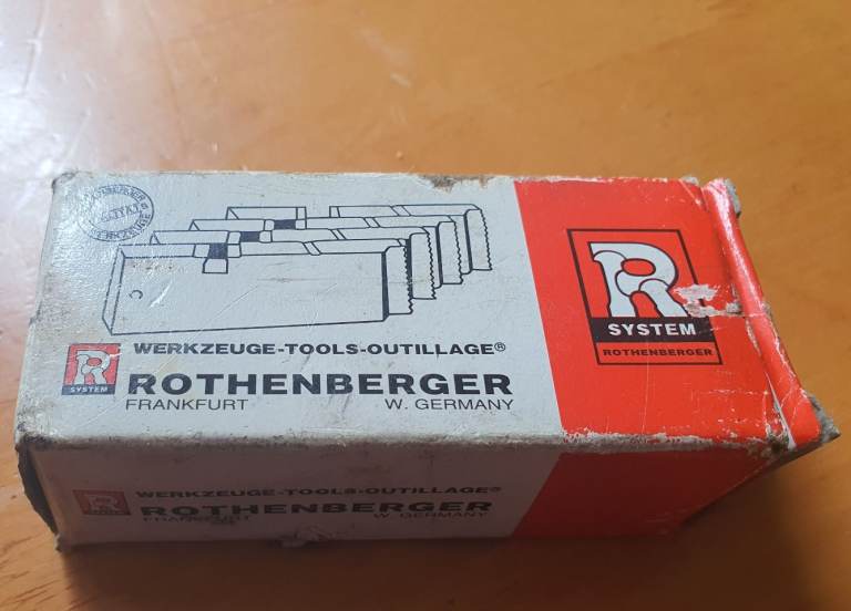 Set of Rothenberger dies, still in the original packaging.