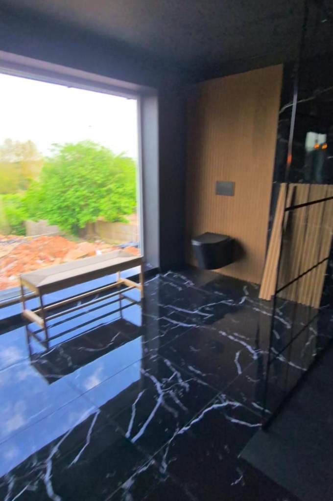 Black Polished Marble Effect 60x60 Wall and Floor Tiles