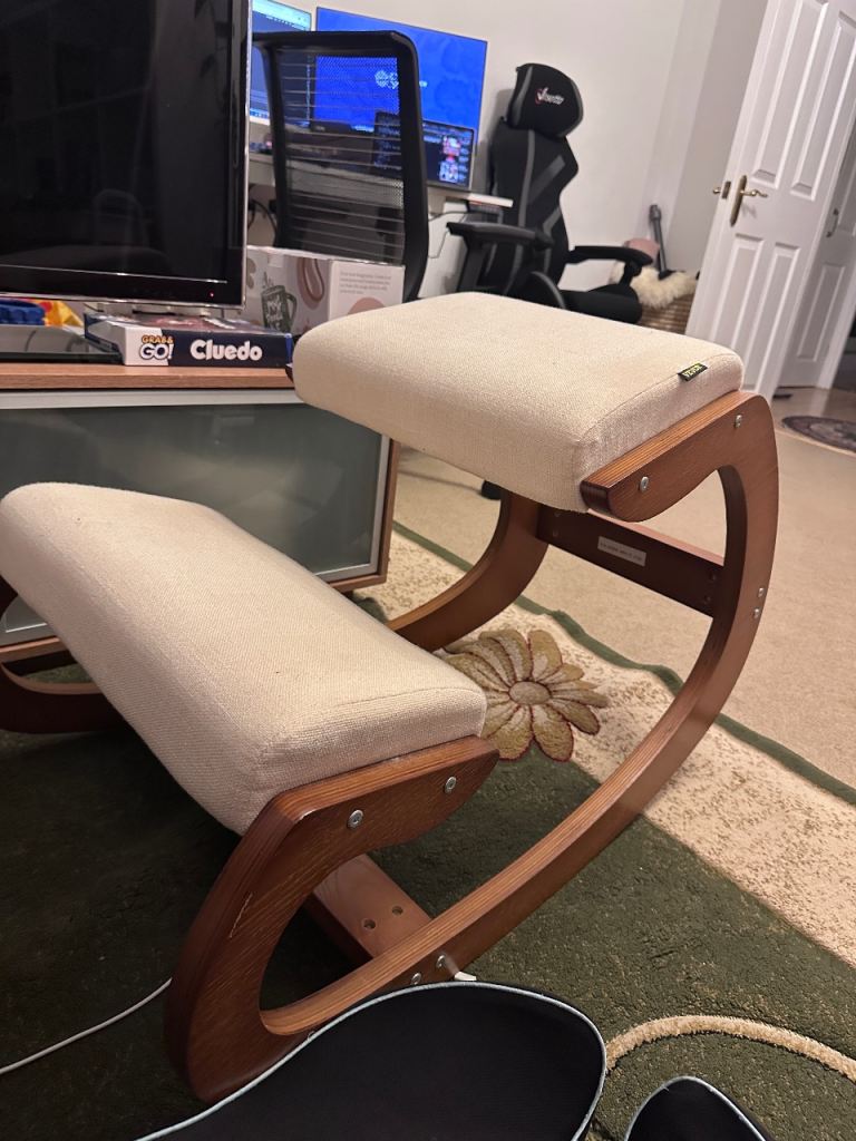 Ergonomic Kneeling Chair - Cream Cushions, Good Condition