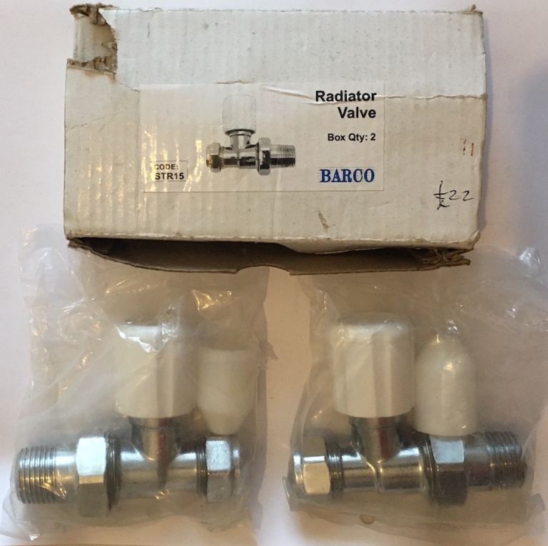 Unused Radiator Valves, set of 2, Barco