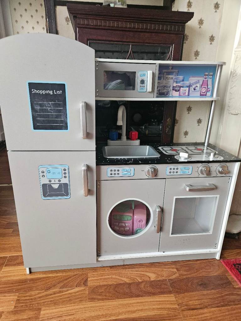 Kids Wooden Play Kitchen & Toy Bundle - Good Condition
