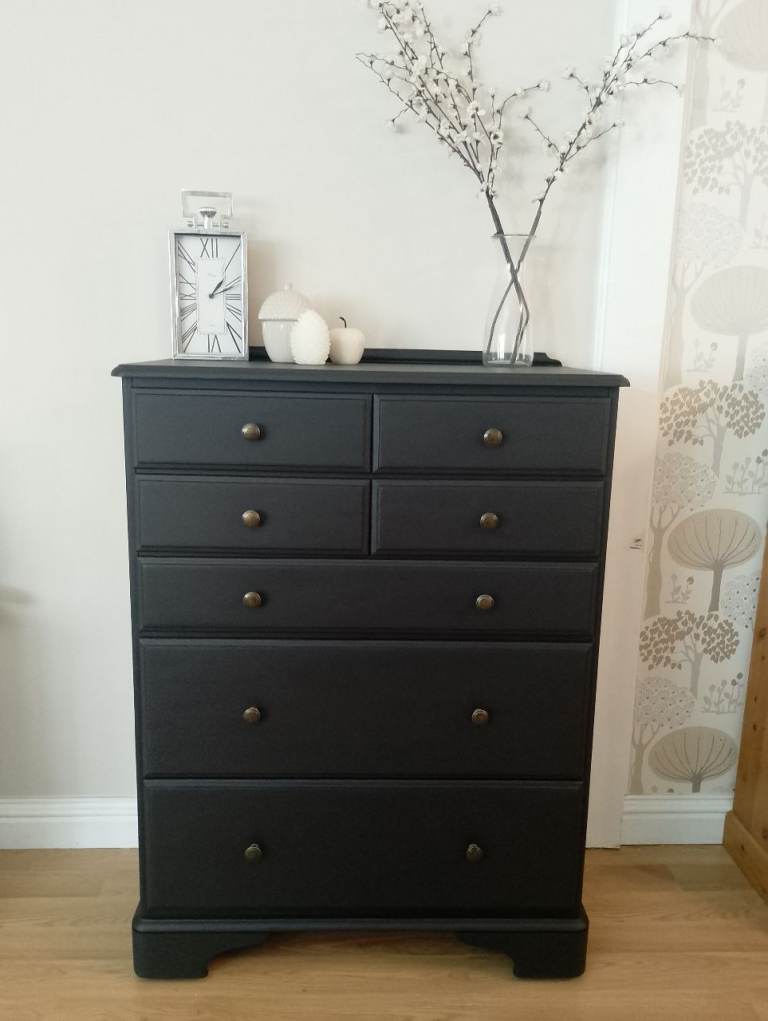 Stunning Professionally Hand Painted Solid Pine Large Ducal Chest of Drawers 