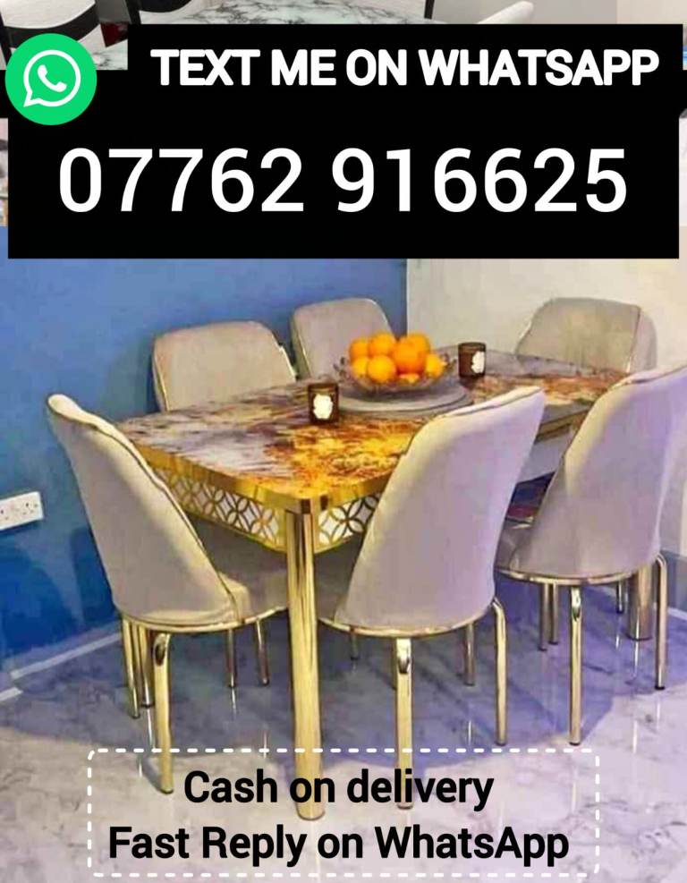 😍BRAND NEW WOODEN AND GLASS DINING TABLE WITH 4 AND 6 CHAIRS🔥✨