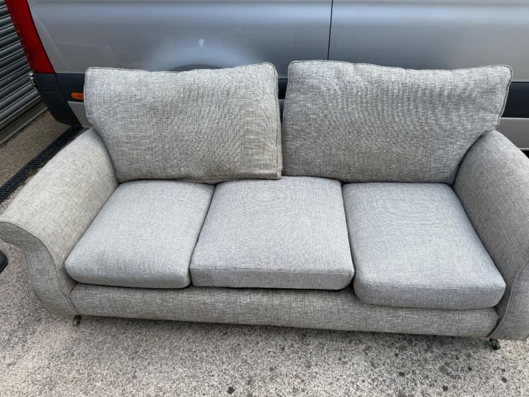 Free Grey Fabric Three-Seater Sofa m