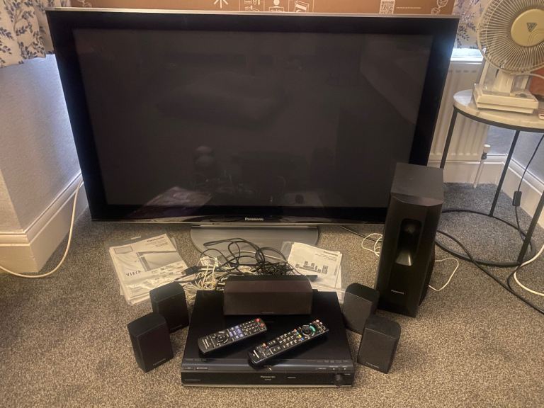 50” Panasonic Plasma TV with Surround Sound System and DVD Player