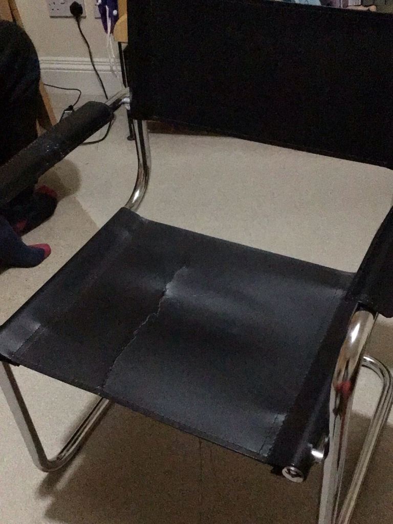 Designer leather tubular chair