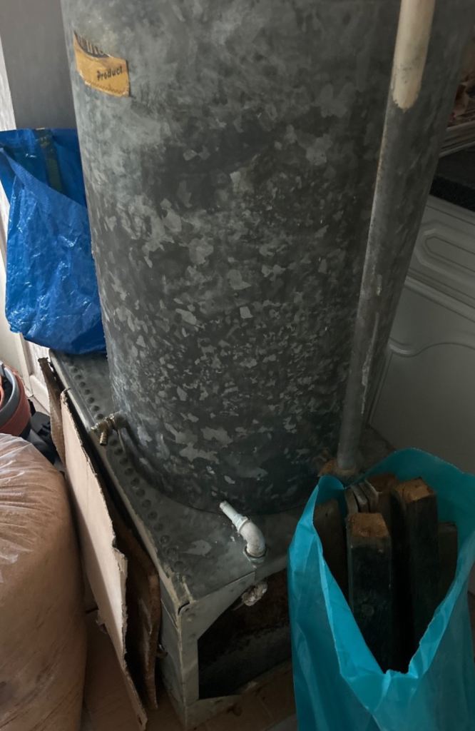 Scrap Metal - old water tank and and heater cylinder